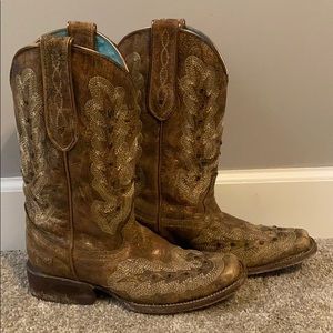 Rhinestone Leather Western Boot, Corral